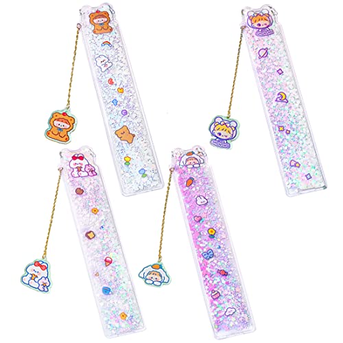 CWED 4PCS 15 cm transparentes Lineal mit Tintenrand für Kinder und Schüler) von CWED