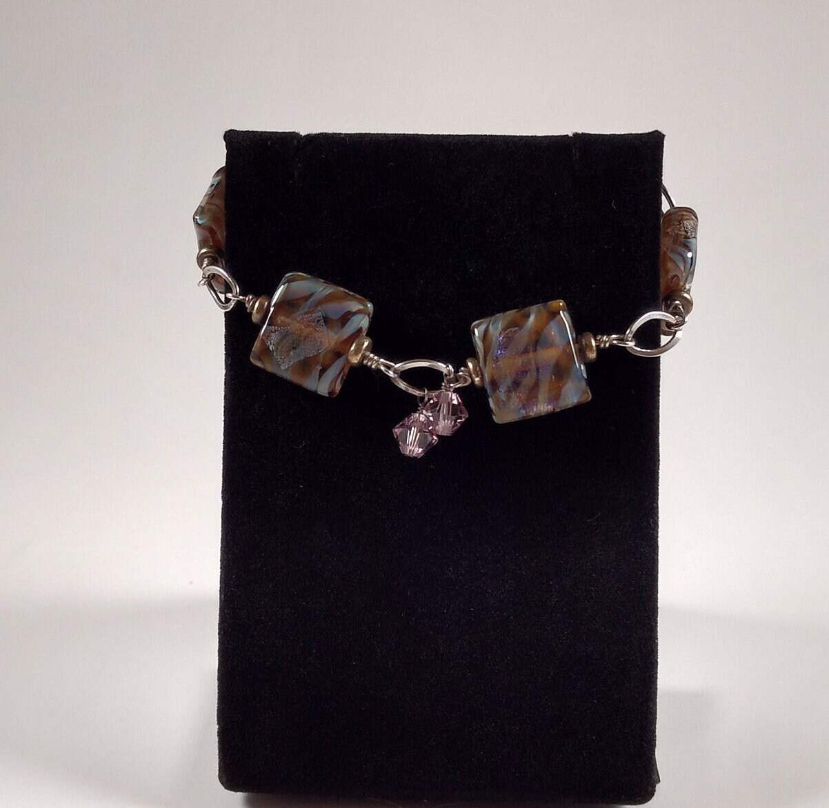 Art Glass, Swarovski Kristall Und Sterling Silber Armband Handgemacht Von Chris Hay Art Glass, Swarovski Kristall Und Sterling Silber Armband Handgemacht Von Chris Hay von CWHStoneworks
