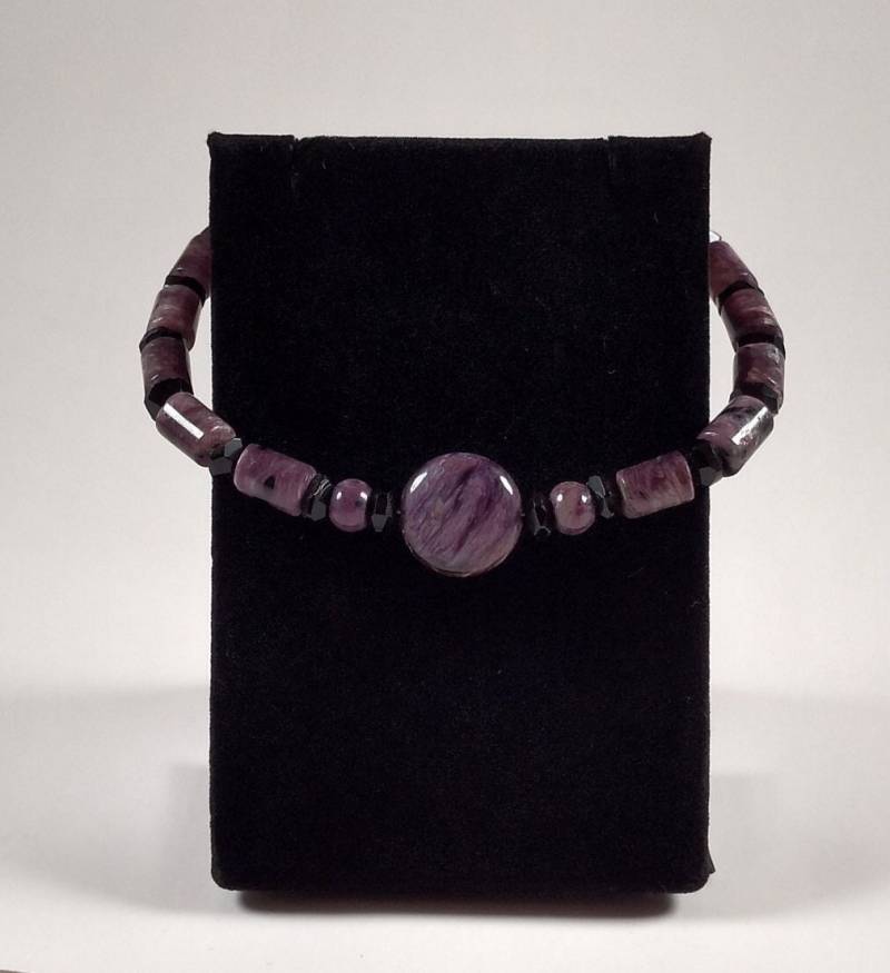 Charoit, Schwarzer Onyx Und Sterling Silber Armband Handgemacht Von Chris Hay Charoit, Schwarzer Onyx Und Sterling Silber Armband Handgemacht Von Chris Hay von CWHStoneworks