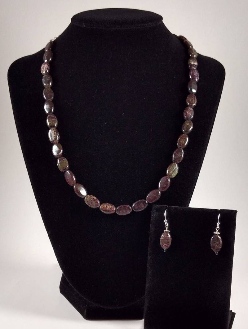 Mikanit Und Sterling Silber Halskette Ohrring Set Handgemacht Von Chris Hay Mikanit Und Sterling Silber Halskette Ohrring Set Handgemacht Von Chris Hay von CWHStoneworks
