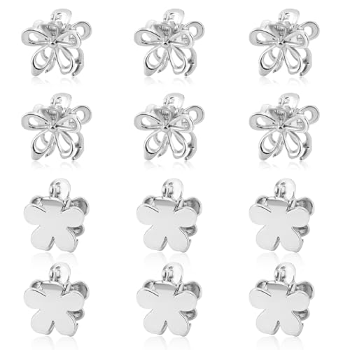 Kleine Metall-Haarklammern, silberfarben, Mini-Haarspangen für dünnes, dickes Haar, niedliche kleine Haarspangen, kleine Blumen-Haarklammern, rutschfeste Pony-Nadeln, Haarschmuck für Frauen und Kleine Metall-Haarklammern, silberfarben, Mini-Haarspangen für dünnes, dickes Haar, niedliche kleine Haarspangen, kleine Blumen-Haarklammern, rutschfeste Pony-Nadeln, Haarschmuck für Frauen und von CWJCYTNSN