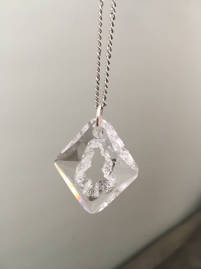 Kristall Klar Swarovski Wachsenden Rhombus Halskette Kristall Klar Swarovski Wachsenden Rhombus Halskette von CWJewelryCo