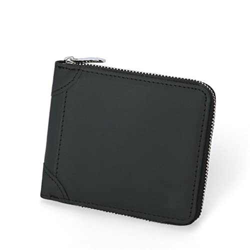 CWLPSL Anti-Diebstahl-Bürstenleder-Herren-Geldbörse mit kurzem Reißverschluss, obere Schicht aus Rindsleder mit Reißverschluss von CWLPSL