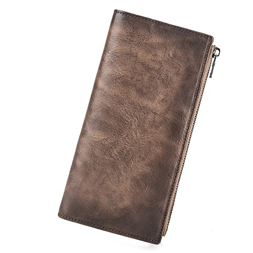 CWLPSL Handbemalte Retro-Geldbörse, Lange Geldbörse mit Mehreren Karten, große Geldbörse, Business-Geldbörse für Herren (Farbe: A, Größe: 18 x 1 x 9 cm) von CWLPSL