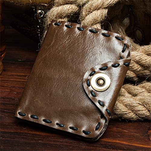 CWLPSL Handgemachte Leder Geldbörse Herren Kartentasche Retro Kurzstil Geldklammer Gewebte Geldbörse Aufbewahrungstasche Geldbörse von CWLPSL