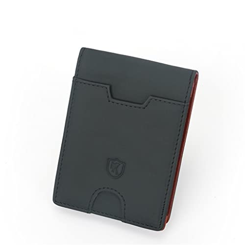 CWLPSL Herren-Geldbörse aus Rindsleder mit Dollar-Clip, Kartenetui aus Rindsleder (Argento, 8,5 x 11 cm) von CWLPSL