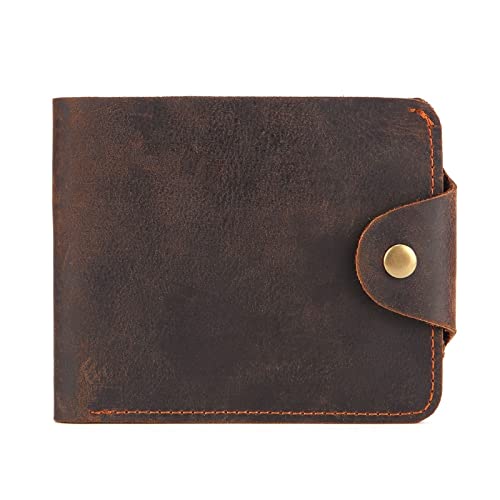 CWLPSL Herren Geldbörsen Herren Geldbörse Crazy Horse Erste Schicht Rindsleder Geldbörse Ölwachs Echtleder Geldbörse Ledertasche Exklusiv von CWLPSL