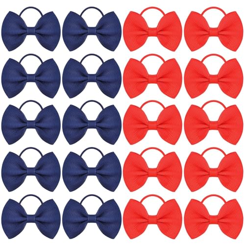 20 Stück Schleifen-Haargummis, Dekorative Haargummis, Süße Kinder-Haargummis, Mädchen-Haar-Accessoires, Elastische Haargummis, Haar-Accessoires von CWPFVQA