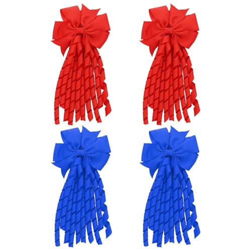 4 Stück Schleifen-Spiral-Haargummis, Kinder-Quasten-Haar-Accessoires, Süße Mädchen-Haar-Accessoires, Elastische Haargummis, Mädchen-Schul-Haar-Accessoires von CWPFVQA