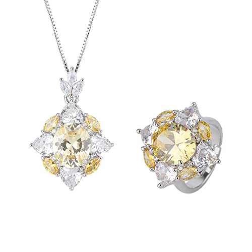 10 * 12 mm Topaz High Carbon Diamond Anhänger Halskette Ringe für Frauen Ehering Bands Schmuck Set Accessoires Geschenk 10 * 12 mm Topaz High Carbon Diamond Anhänger Halskette Ringe für Frauen Ehering Bands Schmuck Set Accessoires Geschenk von CWZZWS