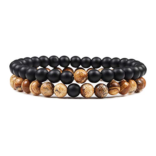 2pcs/set Tiger Augensteinpaares Abstand Armband 6 mm Naturstein Yoga Perlenarmband für Männer Frauen Charme Strang Geschenk 2pcs/set Tiger Augensteinpaares Abstand Armband 6 mm Naturstein Yoga Perlenarmband für Männer Frauen Charme Strang Geschenk von CWZZWS