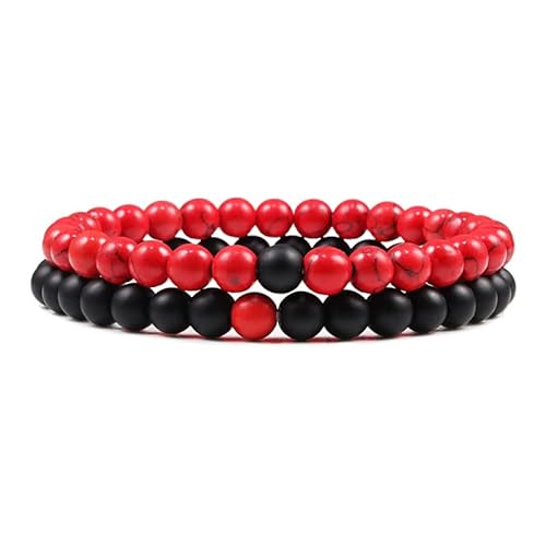 2pcs/set Tiger Augensteinpaares Abstand Armband 6 mm Naturstein Yoga Perlenarmband für Männer Frauen Charme Strang Geschenk von CWZZWS