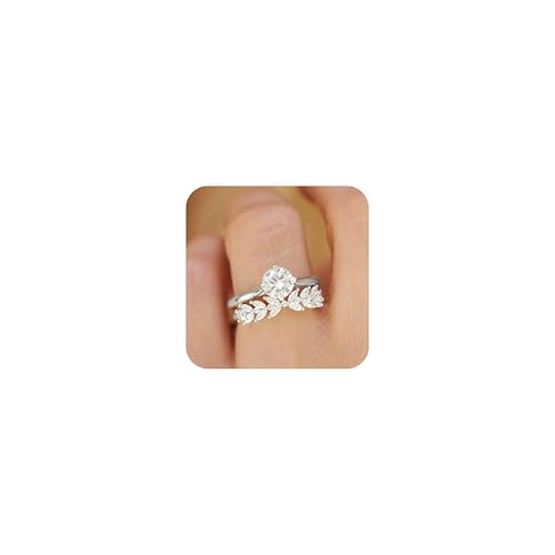 2pcs Ehering -Bands Verlobungsringe für Frauen Marquise Cut 2 Karat Zirkonia CZ 925 Sterling Silber Versprechen Infinity Jubiläum Simulierter Diamantring für ihren Brautring -Set (Größe 9) von CWZZWS