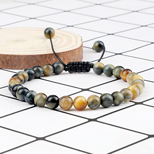6mm Tiger Augenstein Armband Buntes Chakra Perlen Männer Frauen Buddha Armbänder Heilungsperlen geflochtene Armreifen verstellbar 6mm Tiger Augenstein Armband Buntes Chakra Perlen Männer Frauen Buddha Armbänder Heilungsperlen geflochtene Armreifen verstellbar von CWZZWS
