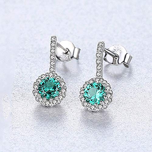 925 Runde Sapphire Brilliant Ohrringe für Frauen elegante 3 Farben Geburtsstein Engagement Ohrringe von CWZZWS