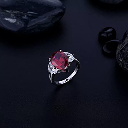 925 Sterling Silber 10 * 14mm Wassertropfen Rubin Eheringe für Frauen funkelnde Verlobungsschmuck 925 Sterling Silber 10 * 14mm Wassertropfen Rubin Eheringe für Frauen funkelnde Verlobungsschmuck von CWZZWS