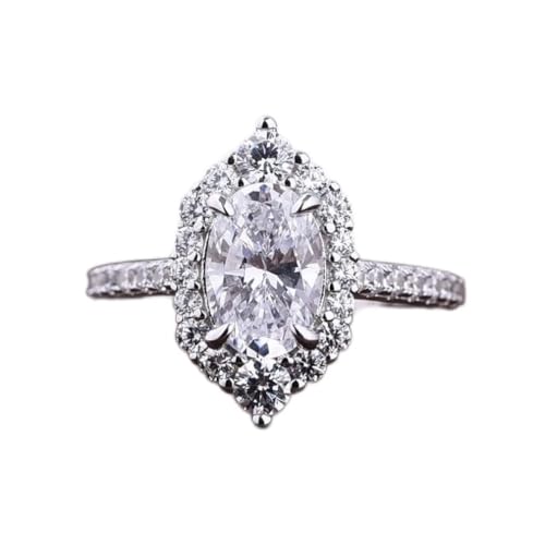 925 Sterling Silber 8 * 10 mm ovaler Kohlenstoffdiamantringe für Frauen funkelnde Hochzeit Schmuck von CWZZWS