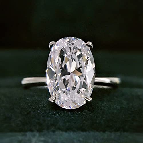 925 Sterling Silber 8 * 12 mm ovaler Kohlenstoffdiamantringe für Frauen funkelnde Hochzeit Schmuck von CWZZWS