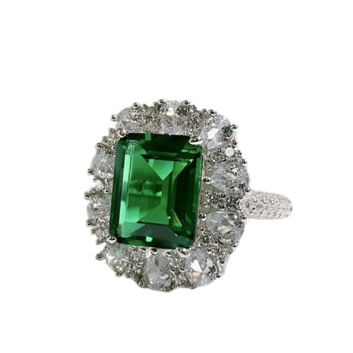 925 Sterling Silber 9 * 11 mm Smaragd -Carbon -Diamantringe für Frauen funkelnde Hochzeit Schmuck von CWZZWS
