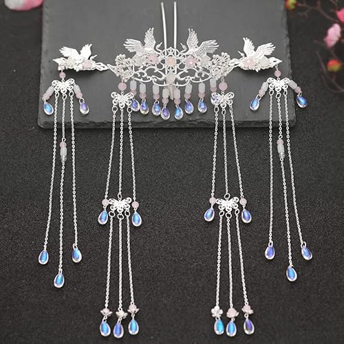 Altes Kostüm Hanfu Accessoires Kopfschmuck Krananzug Friseur Quaste Antike Cosplay Hochzeitsleistung Kopfbedeckungen von CWZZWS