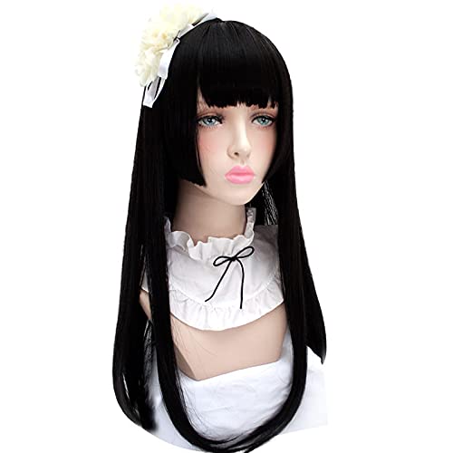 Anime Cosplay Perücke Harajuku Lolita Perücken Prinzessin Schnitt schwarze lange Perücke Drei-Knife-Perücke Prinzessin Frauen Girls Dame Süße süße Lolita Cosplay Perücke von CWZZWS