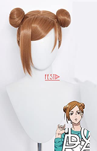 Anime Cosplay Perückenstil japanischer Anime Jujutsu Kaisen Kugisaki Nobara Haar Cosplay Perücke Hitzefaserfaser Haare + Perücke Cap Party für Frauen von CWZZWS