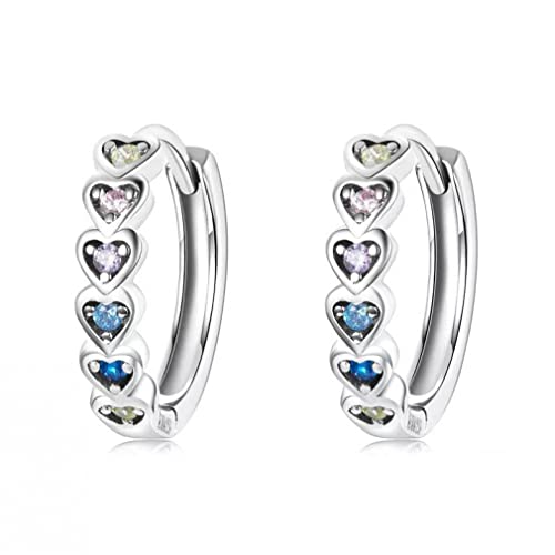 Bunte Regenbogen Liebe Zirkon Ohrschnallen Bolzen Ohrringe für Frauen Schmuck von CWZZWS