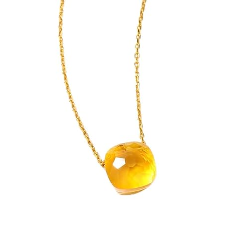 CWZZWS 10 * 10 mm Kristall Anhänger Halskette für Frauen Stil blau grün gelb farbenfrohe Amethyste Citrine Geschenke Schmuck Schmuck von CWZZWS