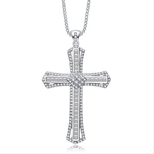 CWZZWS 14k weiße Diamantkreuz -Anhänger Party Hochzeit Anhänger Halskette für Frauen Männer Edelstein Schmuck in China hergestellt von CWZZWS