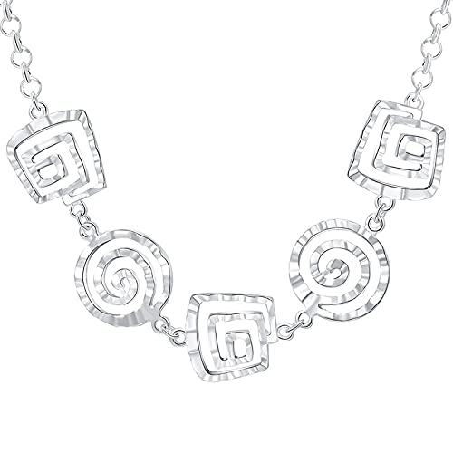 CWZZWS 18 Zoll Quadrat/runde Anhänger Halskette für Frau Männer Hochzeits Geburtstag Geschenk von CWZZWS