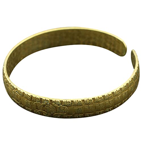 CWZZWS 1PC -Stil antikes Messingmanschette Armband Chinesischer Charakter Segen für Frauen Dekorative Gegenwart von CWZZWS