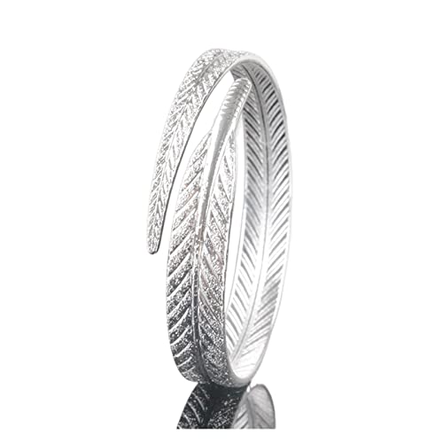 CWZZWS Armband Stylish Böhmeninnen Frauen Armband Armreifen Schmuck Armbänder Ornament Barm Band Sterling Silber Blattarmband von CWZZWS