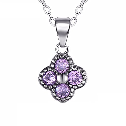 CWZZWS Blumen Purpur Zirkon Halskette Anhänger für Frauen Weihnachten Schmuckgeschenk in China hergestellt von CWZZWS