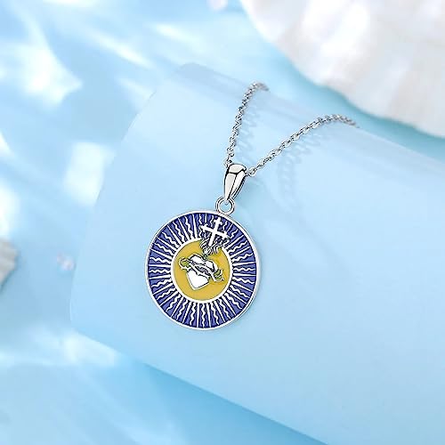 CWZZWS Claddagh Herzkreuz Anhänger für Frauen Männer Blau Emaille Sun Cross Halskette Juwely Geschenke Uhrengurt CWZZWS Claddagh Herzkreuz Anhänger für Frauen Männer Blau Emaille Sun Cross Halskette Juwely Geschenke Uhrengurt von CWZZWS