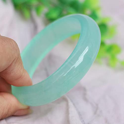 CWZZWS Damen Jade Armreifen, hellgrünes Jade-Armreifenarmband, Quarzite Jade-Armband, für Mutter, für eine Freundin, mit Schmuckschachtel, 54-62 mm, 56mm von CWZZWS