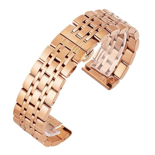 CWZZWS Edelstahl -Metall -Uhr -Band für Männer und Frauen mit doppelter Faltverschluss Schnellveröffentlichungs -Uhrenband poliert von CWZZWS