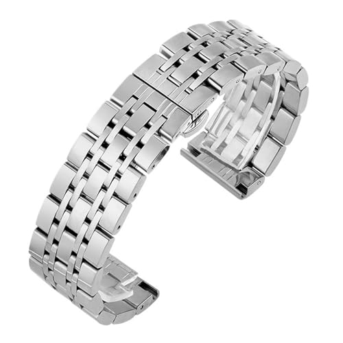 CWZZWS Edelstahl -Metall -Uhr -Band für Männer und Frauen mit doppelter Faltverschluss Schnellveröffentlichungs -Uhrenband poliert von CWZZWS