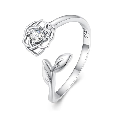 CWZZWS Elegantes Blumenblatt 925 Sterling Silber Ring für Frauen Kristallkamellien Versprechen Engagement Statement Stapel ein verstellbares Open -Wrap -Finger -Ringe Komfort Fit Delicate Valentine CWZZWS Elegantes Blumenblatt 925 Sterling Silber Ring für Frauen Kristallkamellien Versprechen Engagement Statement Stapel ein verstellbares Open -Wrap -Finger -Ringe Komfort Fit Delicate Valentine von CWZZWS
