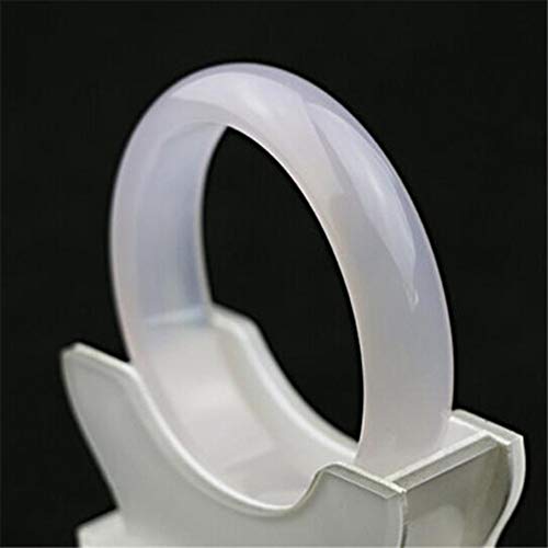 CWZZWS Frauenarmarm, weißer Chalcedony-Frauen-Jade-Armreifen, Jade Hetian Jade-Armband, Frauenarmband Jade, S, 55-56 mm (57) von CWZZWS