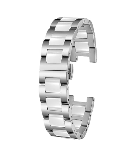 CWZZWS Gekerbte Keramik -Edelstahl -Uhrenband für Männer und Frauen Keramikuhr Band von CWZZWS