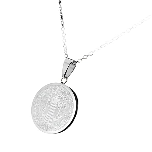 CWZZWS Girl Products St. Benedict Halskette für Frauen und Männer, 925 Sterling Silber Religiöse San Benito -Medaillenanhänger, St. Benedict Medaille, Medalla de San Benito, San Benito Medalla, Saint CWZZWS Girl Products St. Benedict Halskette für Frauen und Männer, 925 Sterling Silber Religiöse San Benito -Medaillenanhänger, St. Benedict Medaille, Medalla de San Benito, San Benito Medalla, Saint von CWZZWS