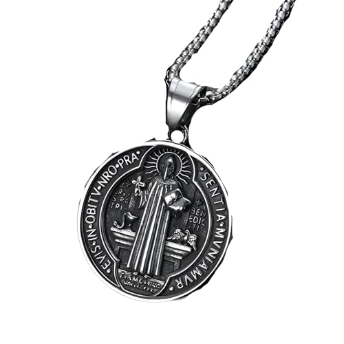 CWZZWS Girl Products St. Benedict Halskette für Frauen und Männer, 925 Sterling Silber Religiöse San Benito -Medaillenanhänger, St. Benedict Medaille, Medalla de San Benito, San Benito Medalla, Saint CWZZWS Girl Products St. Benedict Halskette für Frauen und Männer, 925 Sterling Silber Religiöse San Benito -Medaillenanhänger, St. Benedict Medaille, Medalla de San Benito, San Benito Medalla, Saint von CWZZWS