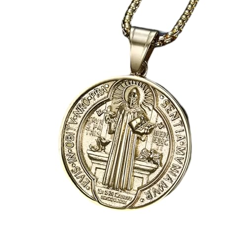 CWZZWS Girl Products St. Benedict Halskette für Frauen und Männer, 925 Sterling Silber Religiöse San Benito -Medaillenanhänger, St. Benedict Medaille, Medalla de San Benito, San Benito Medalla, Saint CWZZWS Girl Products St. Benedict Halskette für Frauen und Männer, 925 Sterling Silber Religiöse San Benito -Medaillenanhänger, St. Benedict Medaille, Medalla de San Benito, San Benito Medalla, Saint von CWZZWS