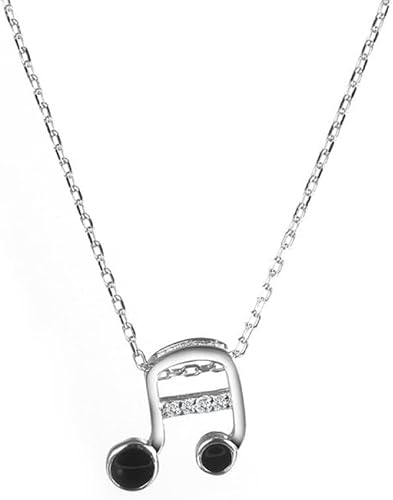 CWZZWS Halskette Womemusical Note, Höhenspannnotiz Anhänger Sterling Silber Kubikzirkonia Schmuck, Geschenk für Mädchen Schmuck von CWZZWS