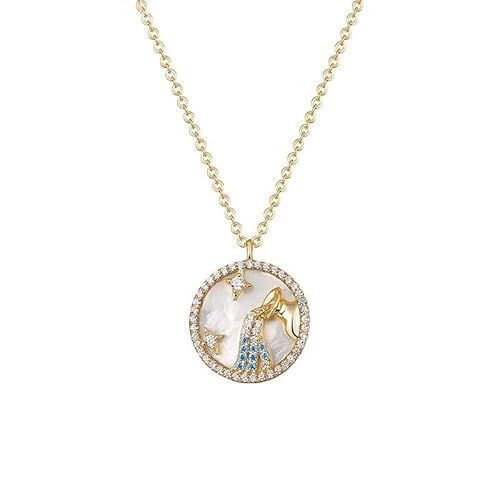 CWZZWS Halskette einzigartige Zodiac Design Halskette 925 Runde Pendellschlüsselketten Kette Geburtstagsgeschenk für Freundin, Frau Halsketten für Frauen CWZZWS Halskette einzigartige Zodiac Design Halskette 925 Runde Pendellschlüsselketten Kette Geburtstagsgeschenk für Freundin, Frau Halsketten für Frauen von CWZZWS