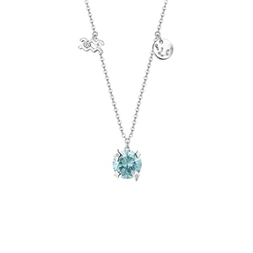 CWZZWS Halskette zwölf Konstellation Halskette 925 Leichte Luxus -Sommer -Schlangeketten Kette Geburtstagsgeschenk für Freundin Halsketten für Frauen von CWZZWS