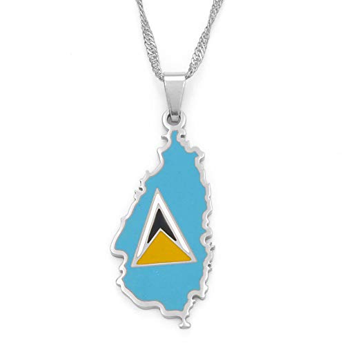 CWZZWS Herren St. Lucia Map Halskette für Wome- Saint Lucia Map Flag CWZZWS Herren St. Lucia Map Halskette für Wome- Saint Lucia Map Flag von CWZZWS