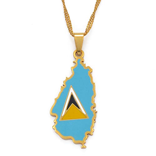 CWZZWS Herren St. Lucia Map Halskette für Wome- Saint Lucia Map Flag CWZZWS Herren St. Lucia Map Halskette für Wome- Saint Lucia Map Flag von CWZZWS
