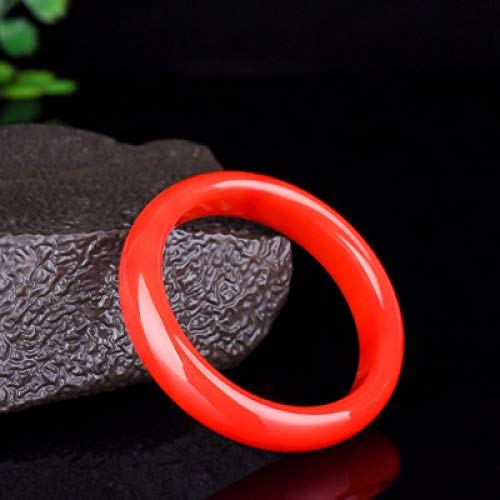 CWZZWS Jade -Armreifen, Schmuck Einfacher glattes Edelstein Stapelbares rotes Jade -Armreifen für Frauen Mädchen (64 mm) von CWZZWS