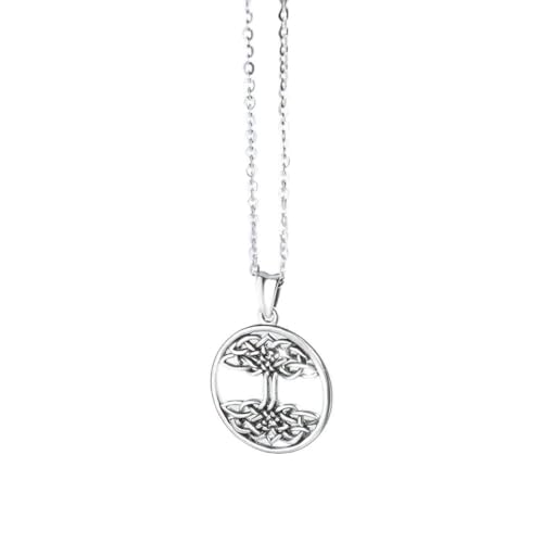 CWZZWS Knotenbaum des Lebens Anhänger Halskette für Männer Frauen oxidierter Schmuckwachengurt von CWZZWS